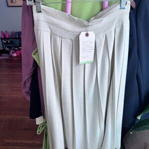 M/L pleated cream skirt 1920s style